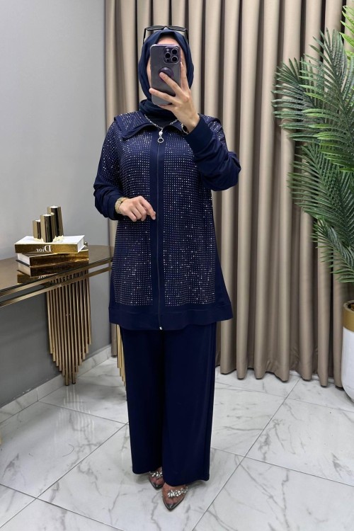 Efsane Taşlı Takım Lacivert  Lacivert