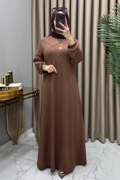 Ezel Elbise Kahve Kahverengi