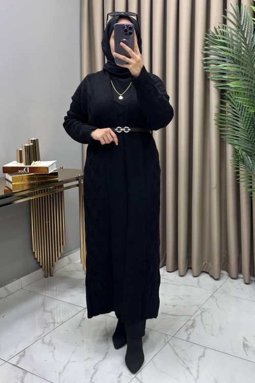 Derin Hırka Siyah Siyah