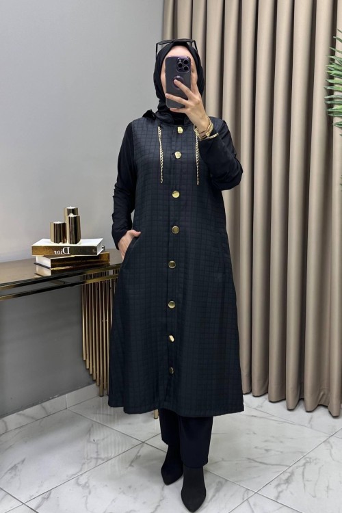 Aylin Kapitone Yelek Siyah Siyah