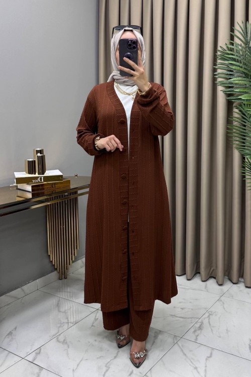 Rüveyda Takım Kahve Kahverengi