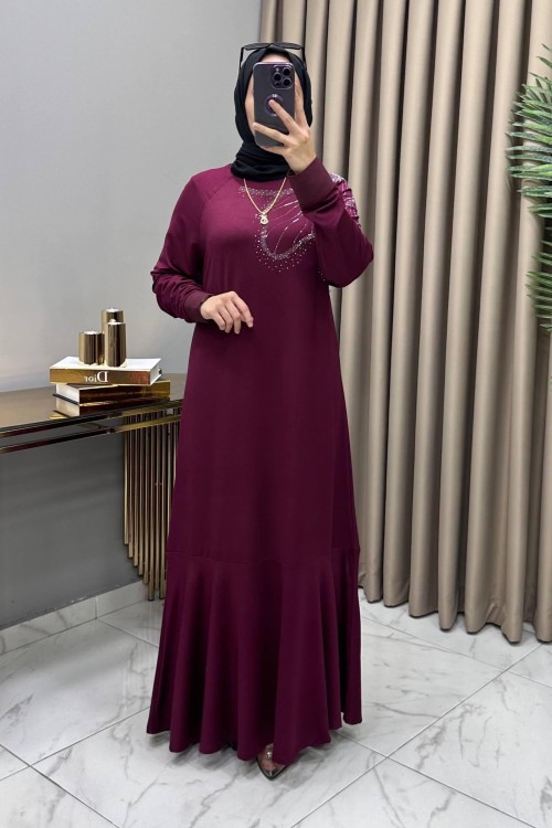 Seven Abiye Elbise Mürdüm Mürdüm