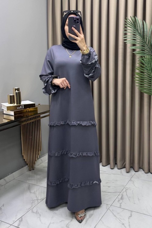 Bergen Elbise Füme Füme