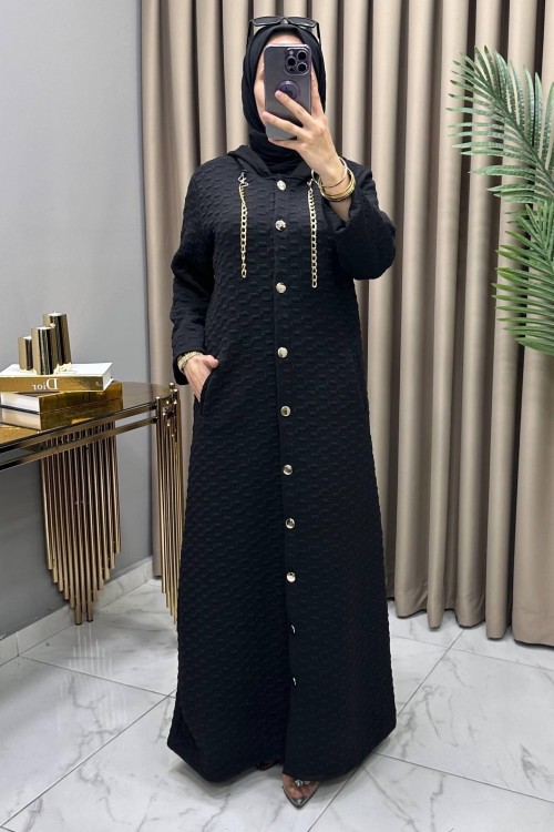 Ilgın Yün Kapitone Kaban Siyah Siyah