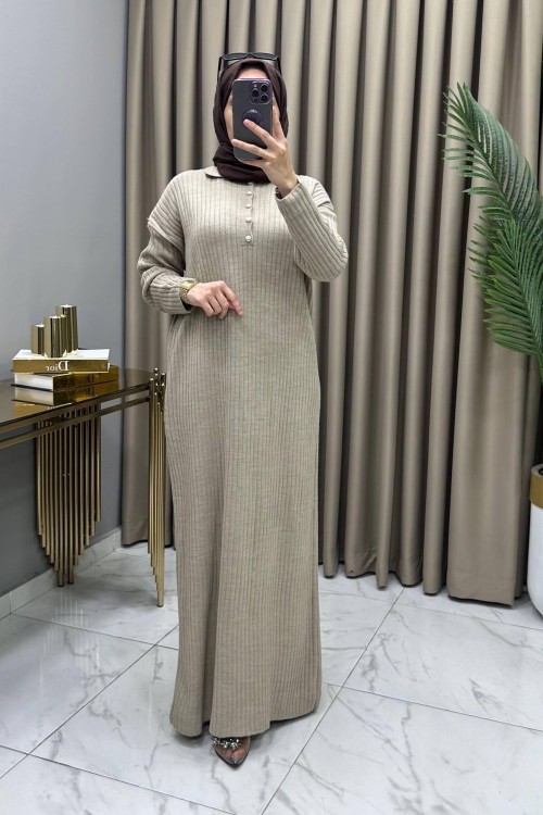 Kamer Triko Elbise Vizon Vizon