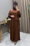Esra Elbiseli Takım Kahve Kahverengi