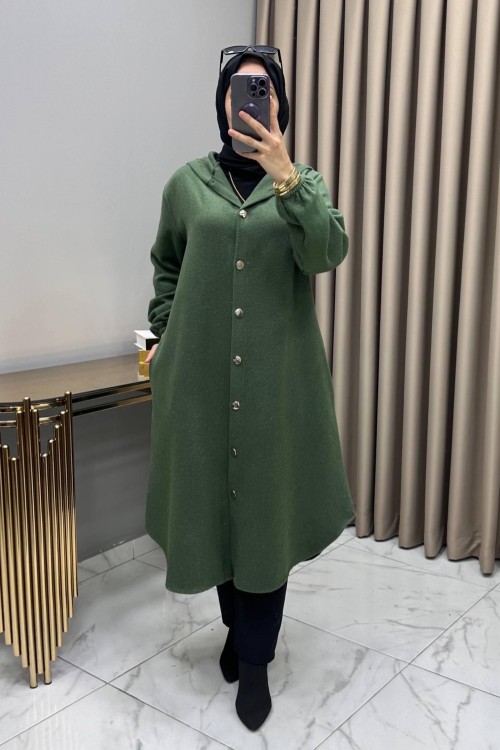 Bade Kaşe Mont Yeşil Yeşil