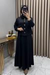 Yasemin Ceket Elbise Takım Siyah Siyah