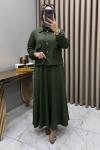 Yasemin Ceket Elbise Takım Haki Haki