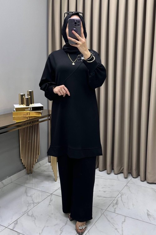 Almina Takım Siyah Siyah