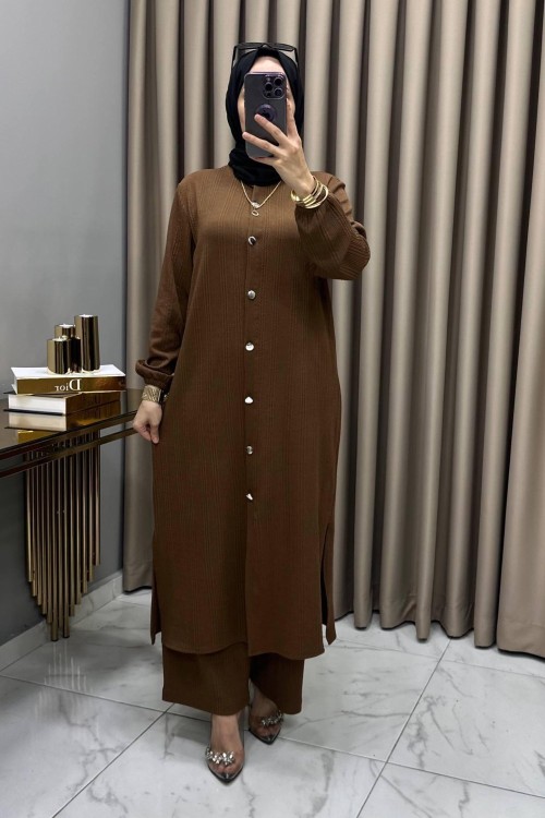 Arzu Takım Kahve Kahverengi