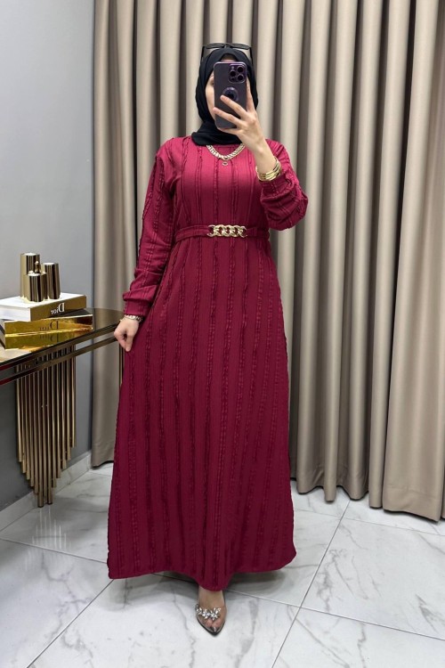 Eylül Elbise Bordo Bordo