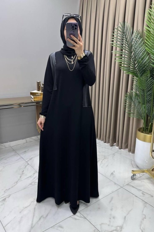 Asya Elbise Siyah Siyah