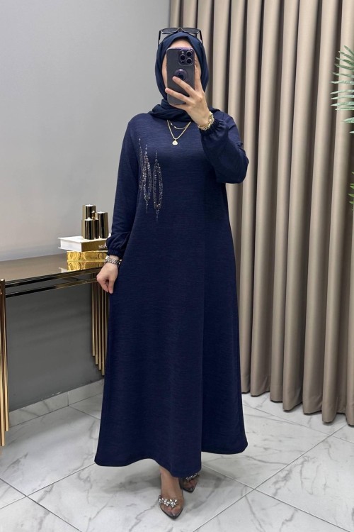 Çağla Triko Elbise Lacivert  Lacivert