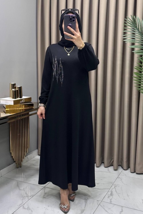 Çağla Triko Elbise Siyah Siyah