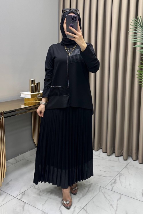 Berna Etekli Takım Siyah Siyah