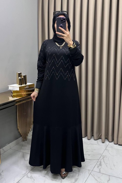 Aleyna Abiye Elbise Siyah Siyah