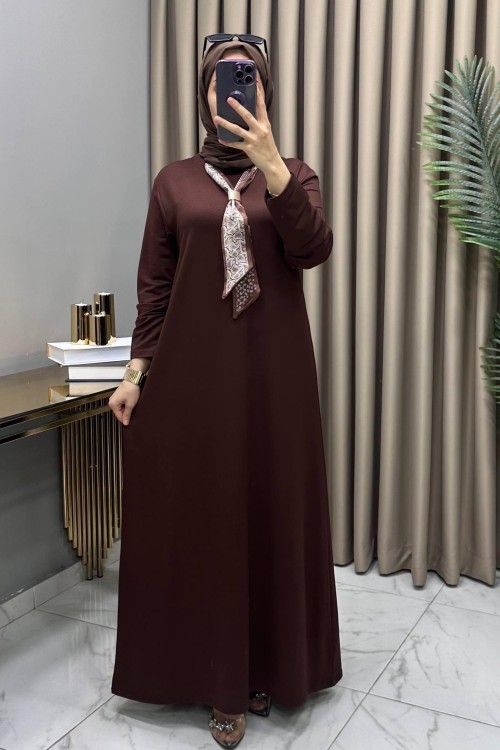 Rumeysa Elbise Kahve Kahverengi