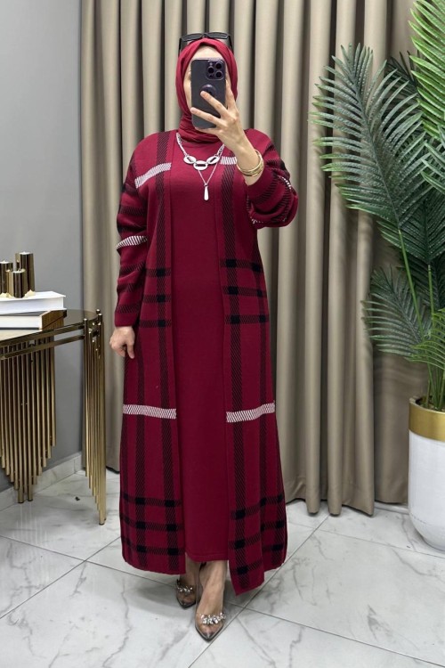 Lavanya Takım Bordo Bordo