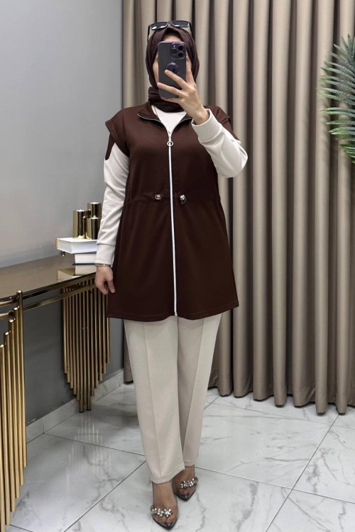 Begonya Üçlü Takım Kahve Kahverengi