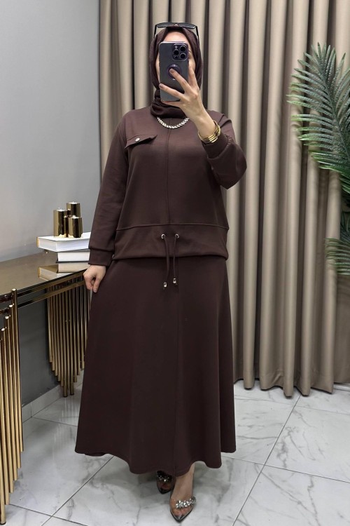 Zeynep Takım Kahve Kahverengi