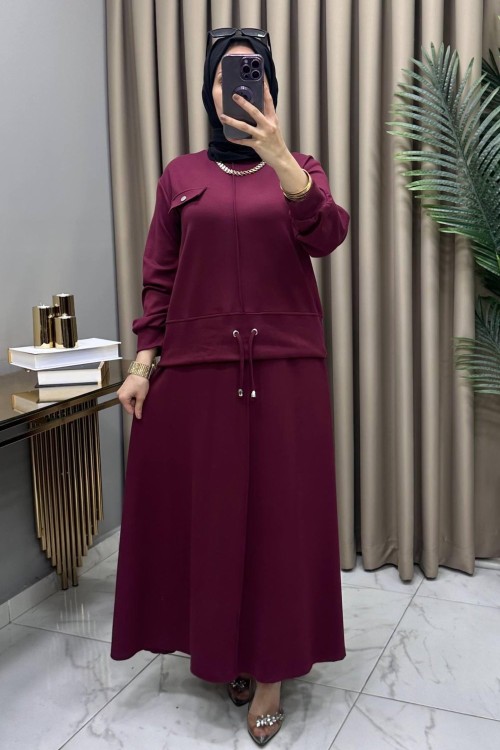 Zeynep Takım Bordo Bordo