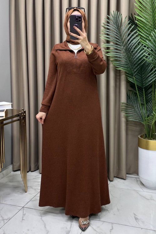 Tülin Elbise Kahve Kahverengi
