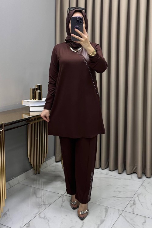 Melike Takım Kahve Kahverengi