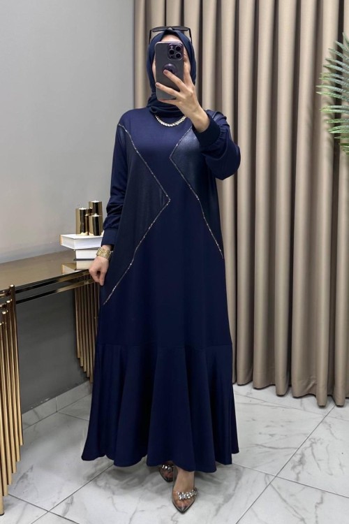 Afra Abiye Elbise Lacivert  Lacivert