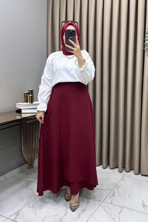 Rüya Etek Bordo  Bordo