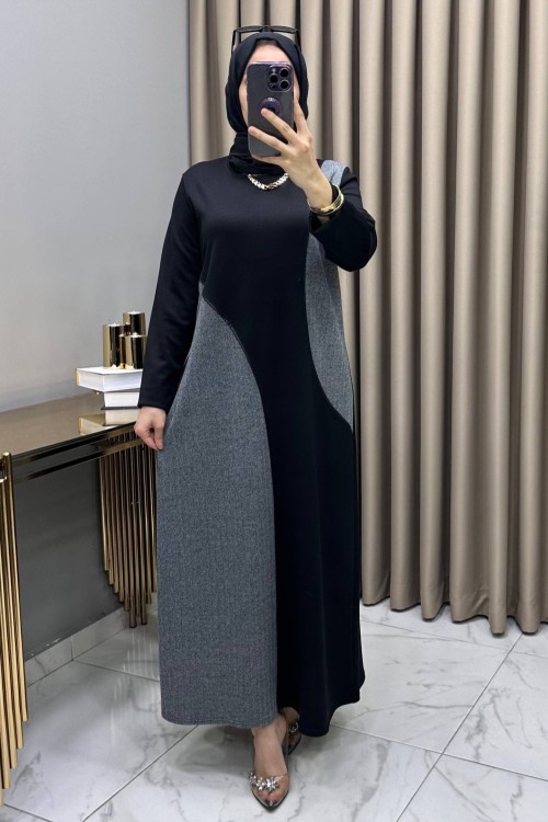 Meva Elbise Siyah Siyah