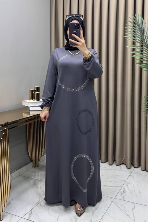 Zahide Abiye Elbise Füme Füme