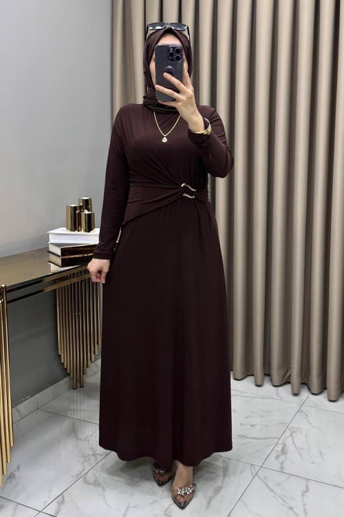 Hadise Elbise Kahve Kahverengi