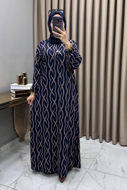 Şükran Elbise Lacivert  Lacivert