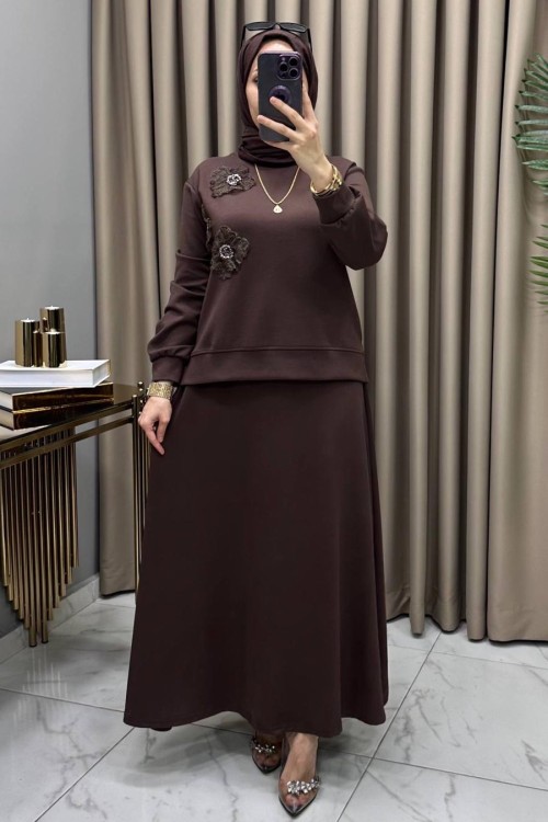 Serra Takım Kahve Kahverengi