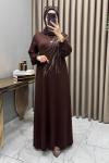 Damla Abiye Elbise Kahve Kahverengi