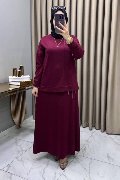 Maya Etekli Takım Bordo Bordo