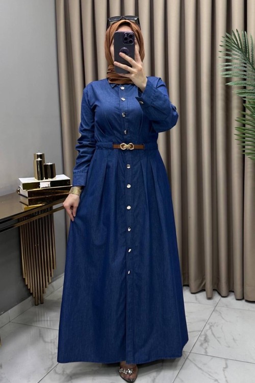 Mehtap Tensel Kot Elbise kot mavi