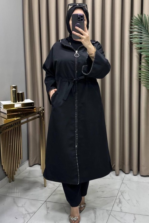 Pırıl Trenç Kap Siyah Siyah