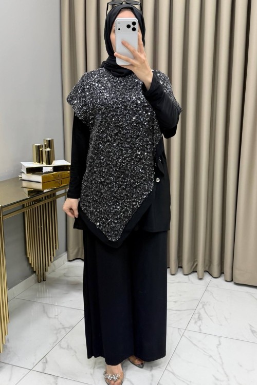 Ferhunde Üçlü Takım Siyah Siyah