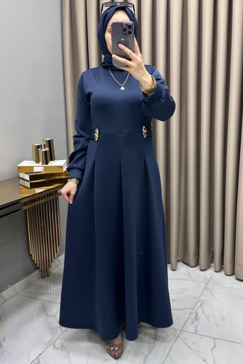 Öznur Elbise Lacivert  Lacivert