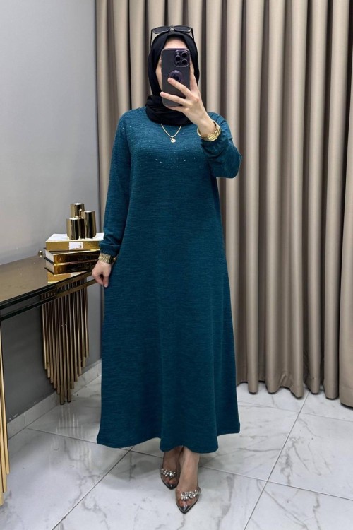 Şebnem Elbise Petrol Yeşili Petrol Yeşili