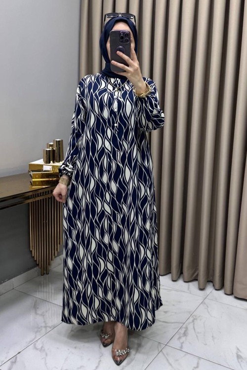 Dilruba Elbise Lacivert  Lacivert