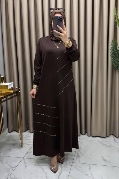 Sevda Elbise Kahve Kahverengi