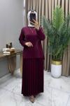 Alya Taşlı Takım Bordo