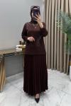 Alya Taşlı Takım Kahve