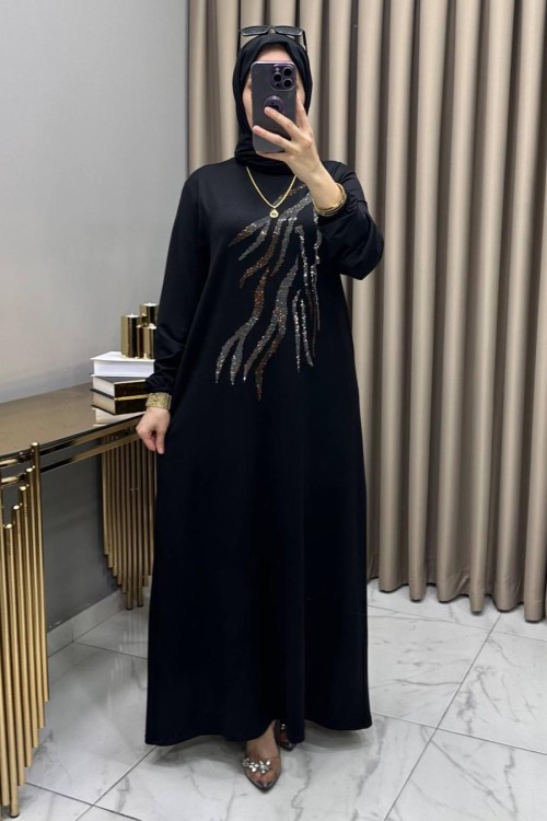 Damla Abiye Elbise Siyah