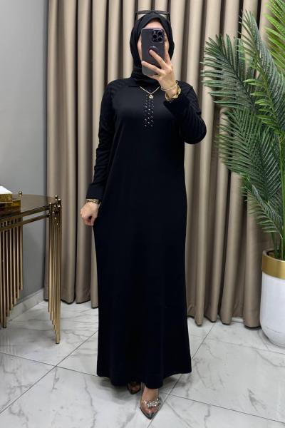 Hayal Soğuk Merserize Elbise Siyah