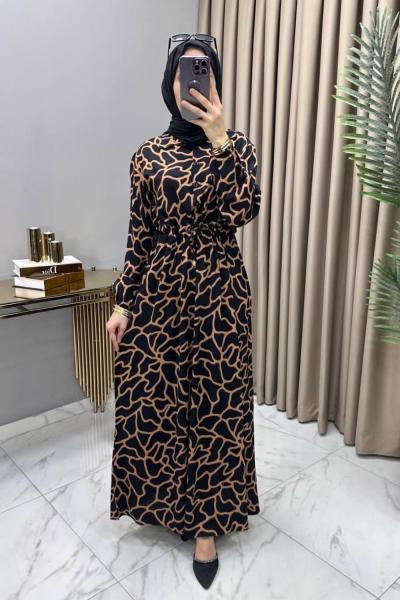 Kıvılcım Elbise Kahve