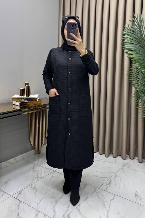 Nida Kapitone Yelek Siyah